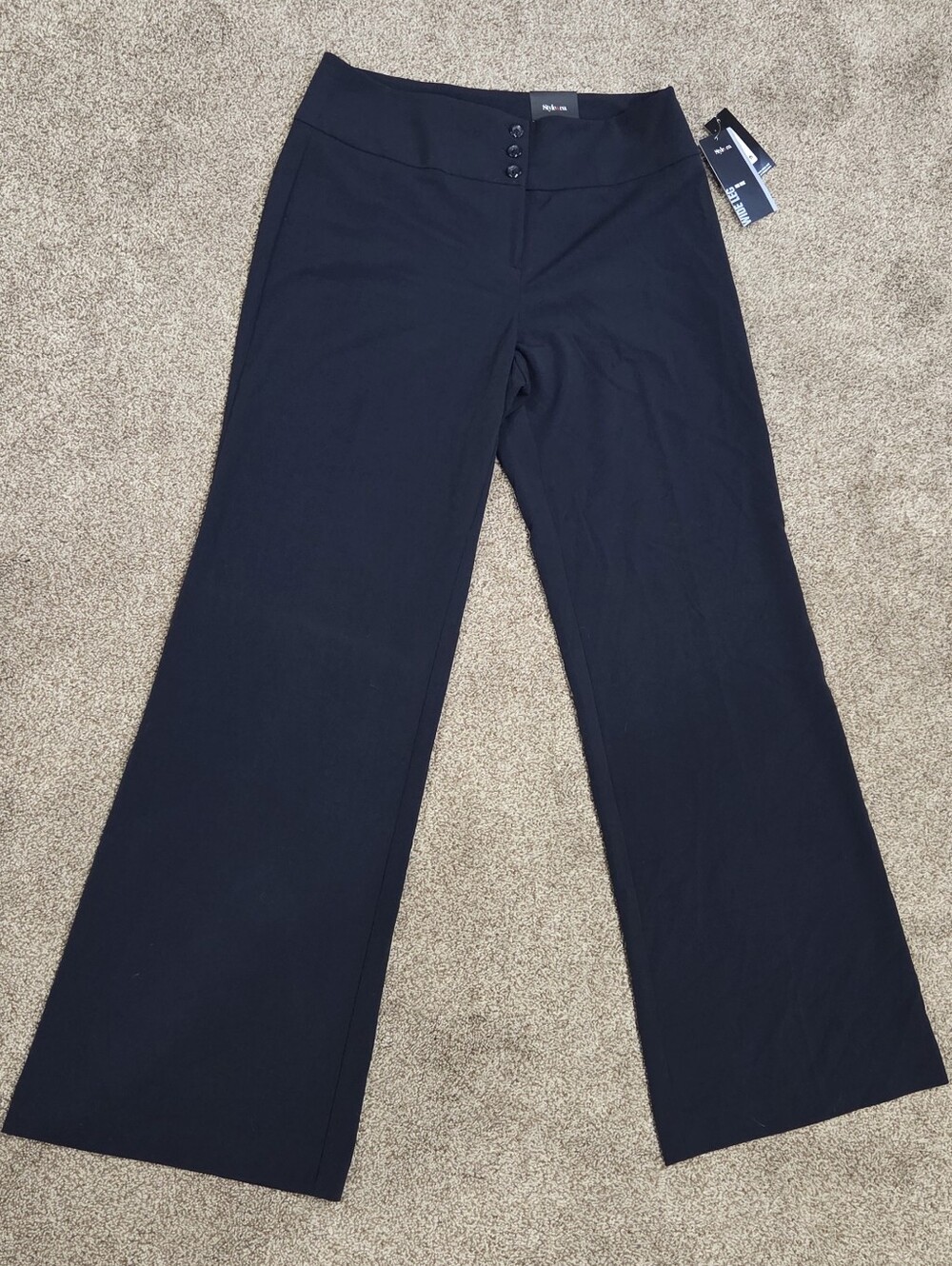 Style & Co Wide Leg Mid Rise Dress Pants Navy Size 6 NWT